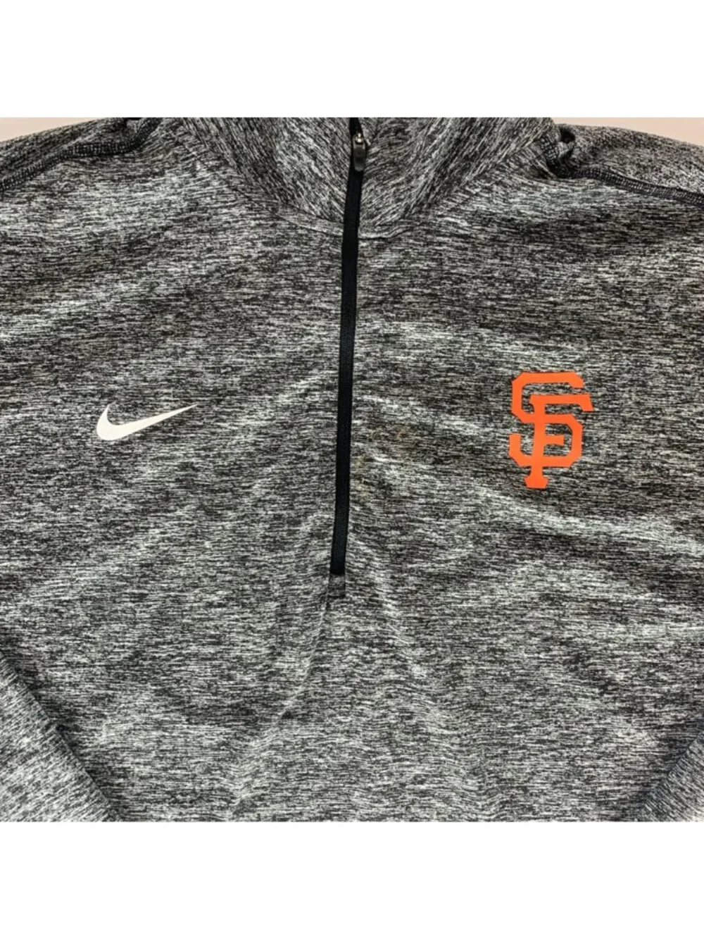 San Francisco Giants Womens Gray Nike Dri Fit 1/4 Zip Athletic Pullover Mens XL